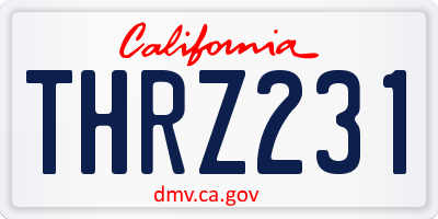 CA license plate THRZ231