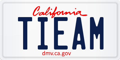 CA license plate TIEAM