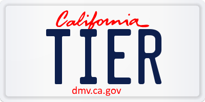 CA license plate TIER