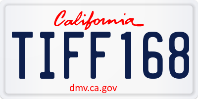 CA license plate TIFF168