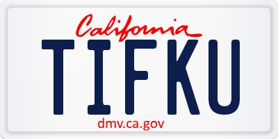 CA license plate TIFKU