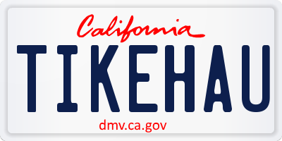 CA license plate TIKEHAU