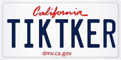 CA license plate TIKTKER