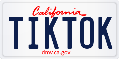 CA license plate TIKTOK