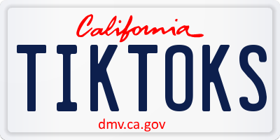 CA license plate TIKTOKS