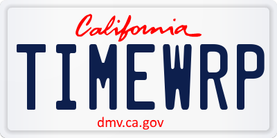 CA license plate TIMEWRP