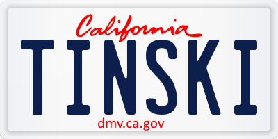 CA license plate TINSKI