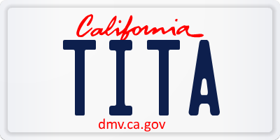 CA license plate TITA