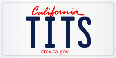 CA license plate TITS