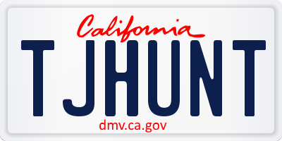 CA license plate TJHUNT