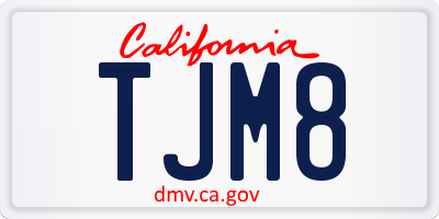 CA license plate TJM8