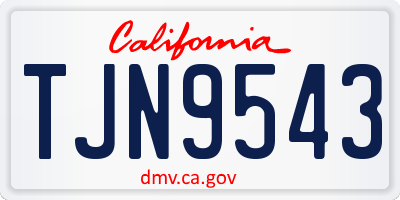 CA license plate TJN9543