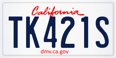 CA license plate TK421S