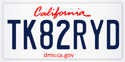 CA license plate TK82RYD