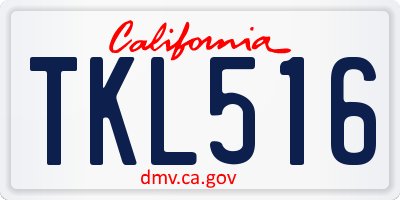 CA license plate TKL516
