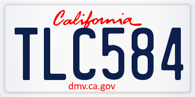 CA license plate TLC584