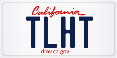 CA license plate TLHT