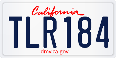 CA license plate TLR184