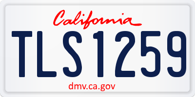 CA license plate TLS1259