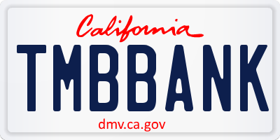 CA license plate TMBBANK