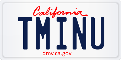 CA license plate TMINU