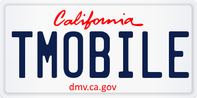 CA license plate TMOBILE