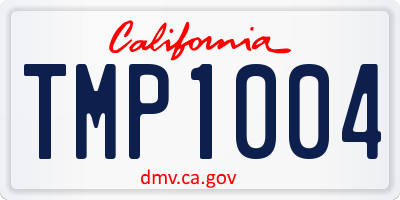 CA license plate TMP1004