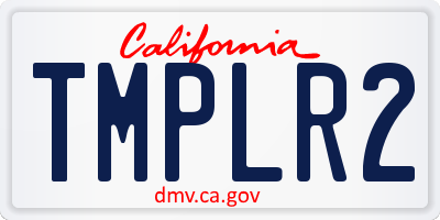 CA license plate TMPLR2