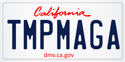 CA license plate TMPMAGA