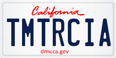 CA license plate TMTRCIA