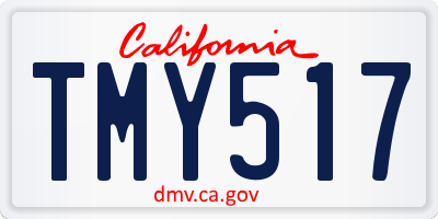 CA license plate TMY517