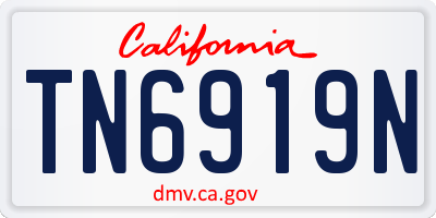 CA license plate TN6919N