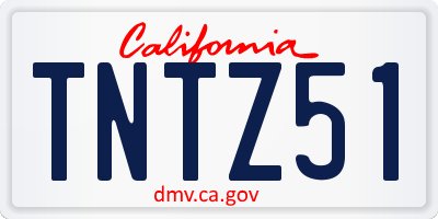 CA license plate TNTZ51
