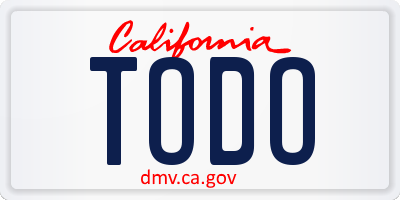 CA license plate TODO