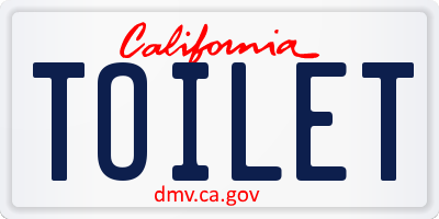 CA license plate TOILET