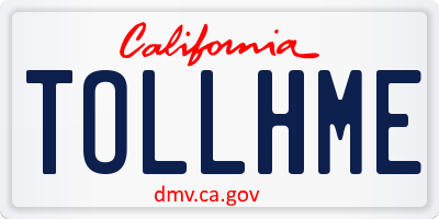 CA license plate TOLLHME