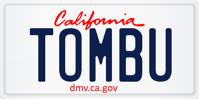 CA license plate TOMBU