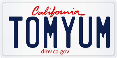 CA license plate TOMYUM