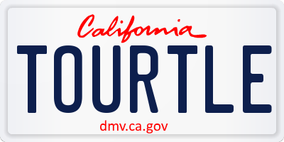 CA license plate TOURTLE