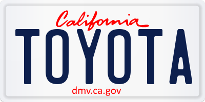 CA license plate TOYOTA