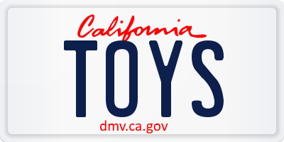 CA license plate TOYS