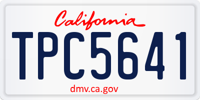 CA license plate TPC5641