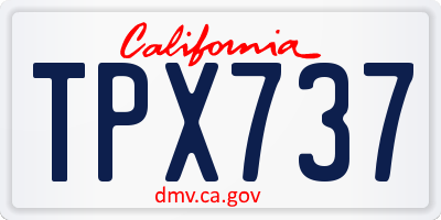 CA license plate TPX737