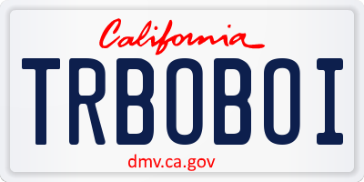 CA license plate TRBOBOI