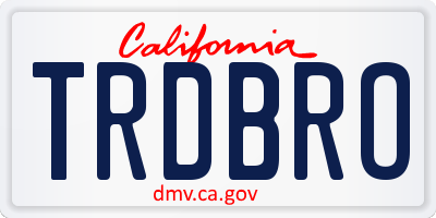 CA license plate TRDBRO