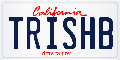 CA license plate TRISHB