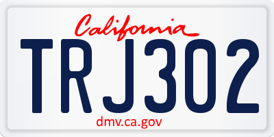 CA license plate TRJ302