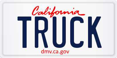 CA license plate TRUCK