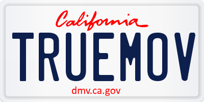 CA license plate TRUEMOV