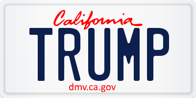 CA license plate TRUMP